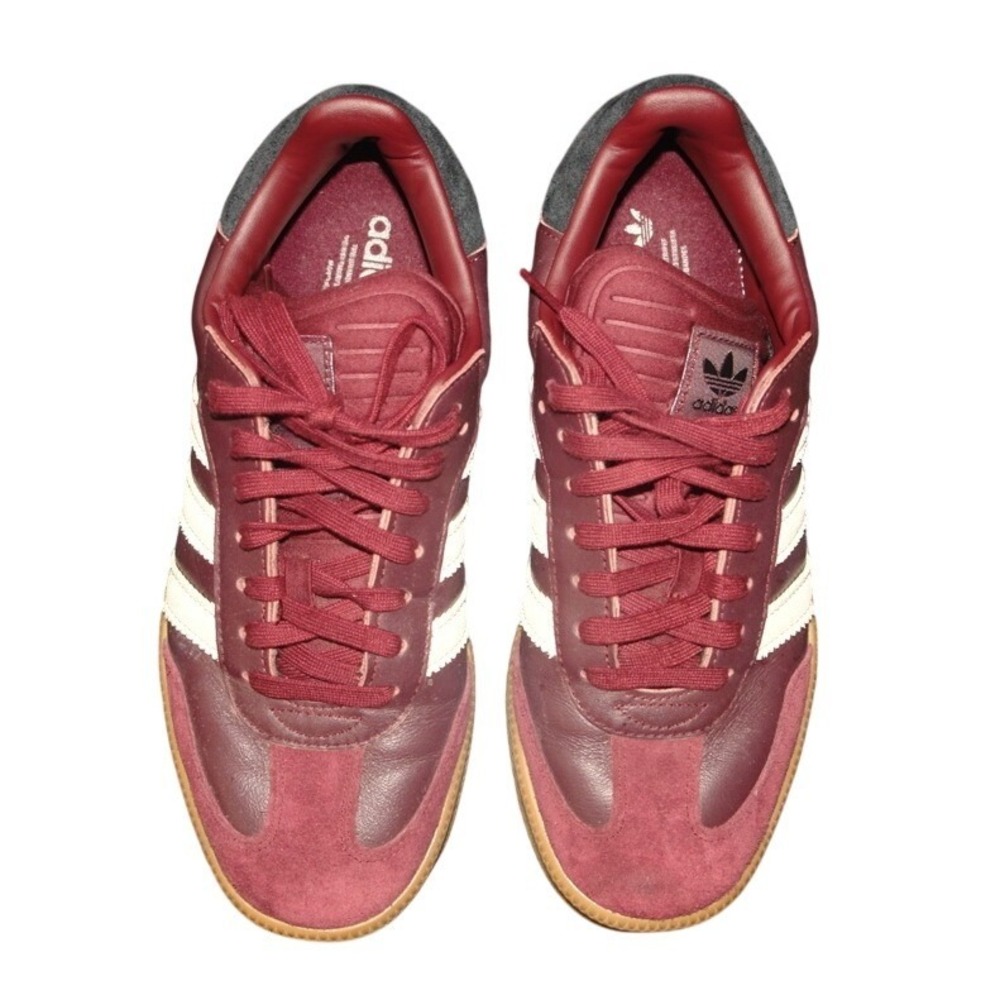 Adidas Samba XLG Maroon Gum Sole Leather Suede Sneakers JQ2388 Mens 10